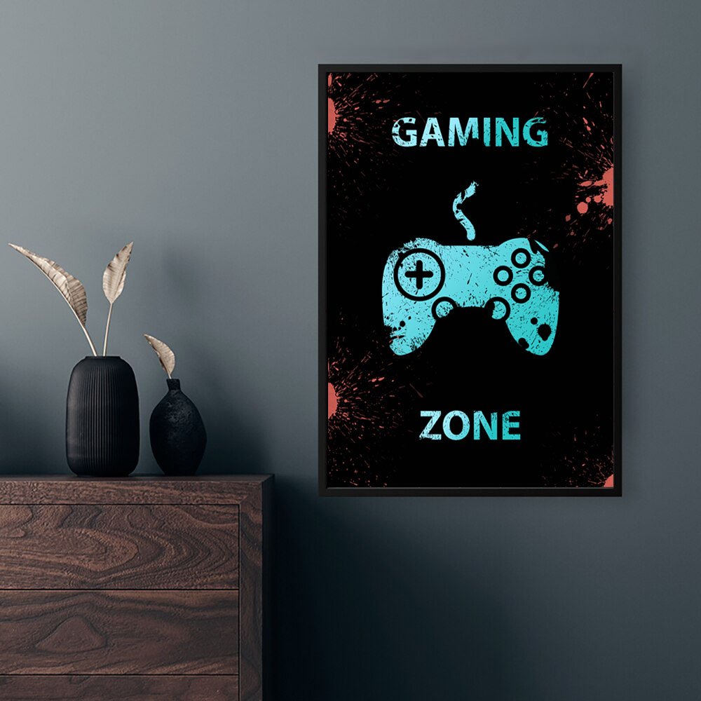 Gaming Juliste Pimeässä hohtava juliste - Gaming zone - Viktoriia Mailnen
