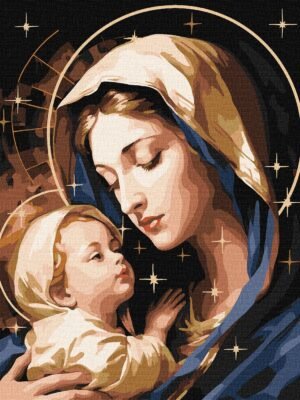 Картина за номерами - Любов матері з фарбами металік ©art_selena_ua