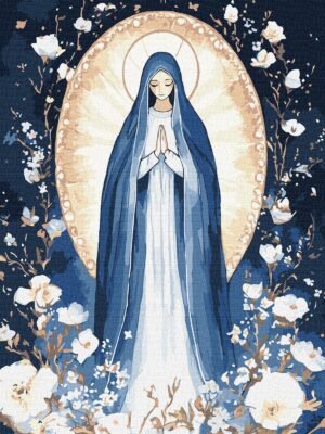 Картина за номерами - Непорочна Діва з фарбами металік ©art_selena_ua